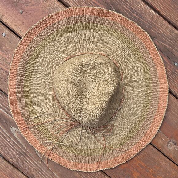 Scala Ombre Raffia Style Packable Sun Hat Boho Resort Beach Floppy Brim main image 11